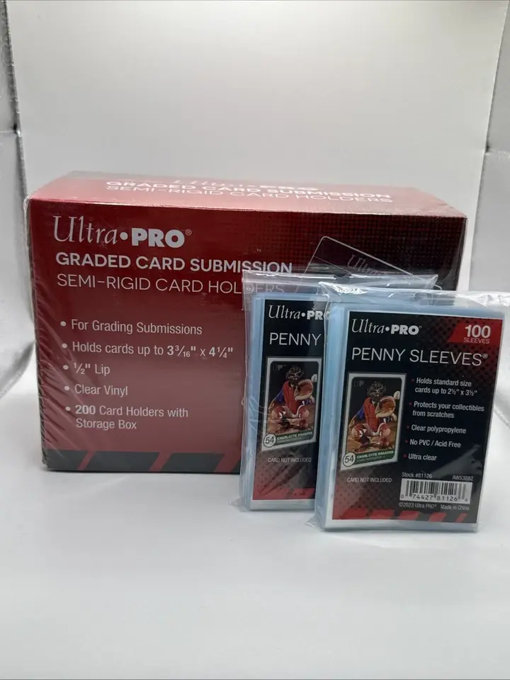 Ultra Pro Graded Card Submission Semi-Rigid Card Holders BOX of 200 Holders and 200 Soft Penny Sleeves - TikTok Shop Ultra Pro Graded Card Submission Semi-Rigid Card Holders BOX of 200 Holders and 200 Soft Penny Sleeves - TikTok Shop