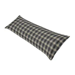 Sweet Jojo Designs Blue and Tan Woodland Plaid Flannel Body Pillow Case Cover for Rustic Patch Collection (Pillow Not Included)