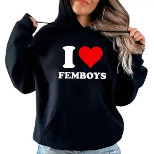 The Official Red Heart Adult Humor Brand I Love Femboys Hoodie, Unisex Hoodie, I Love Femboys Sweatshirt, Graphic Tee, Unisex Sweater Pullover Tee