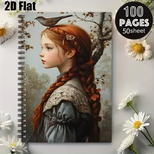 1 Spiral Coil Notebook 5.7x8.26 Inch, Premium Lined Pages, Durable Binding, Vintage Art Design, Perfect for Camping Journal, Travel Diary, Outdoor Adventure Log, Ideal Gift for Nature Lovers, Birthday, Thanksgiving, Christmas Present [2D] Flat