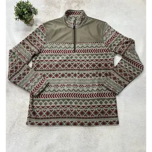 Roper Outerwear  Red Olive Aztec Print Micro Fleece