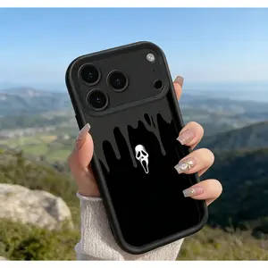 Screaming Ghost Face iPhone Case - Drip Design Style Compatible with iPhone 15/14 Pro Max| Shock-Resistant Protective Case