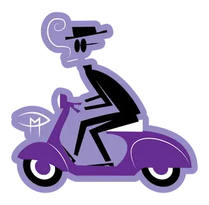 Invisible Man On A Vespa Sticker