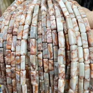 4x13mm natural red checkered stone beads - Luxurious spacer gemstones - Elegant DIY jewelry materials, suitable for bracelets, necklaces, and anklets - Pendant accessories - Clothing decoration - Holiday gift beads - 15inch