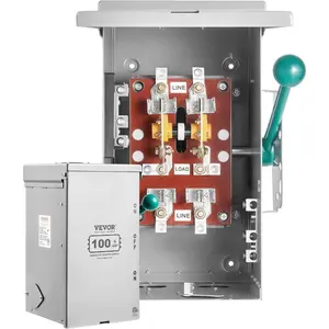 VEVOR 100A Generator Transfer Switch, 24000W Manual Transfer Switch, Heavy Duty Double - Throw Power Security Switches 120/240V, Meeting NEMA 3R Standards, for Outdoor, Indoor ETL Certification