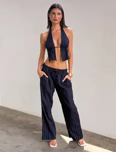 LAINEY PANT - NAVY PINSTRIPE