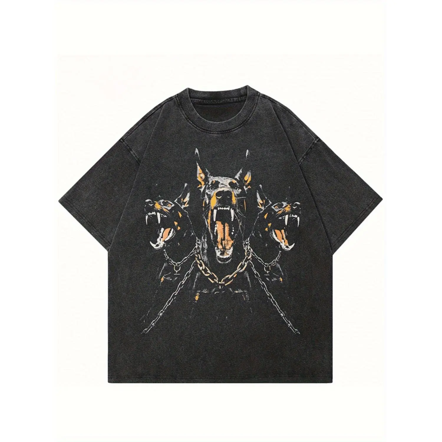 Men's Vintage Dalmatian Dog Print T-Shirt Comfortable Washed Cotton Casual Streetwear Tee