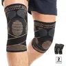 UGEM Copper Knee Braces with Straps for Women and Men (2 Pack) - Dual Strap Support, Breathable Athletic Compression Sleeves