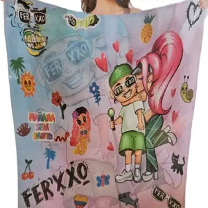 Karol G & Ferxxo Polyester Throw Blanket Soft Comfortable Durable Hypoallergenic Stylish Functional Home Decor Gift