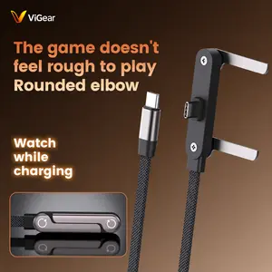 ViGear 240W 90° Gaming Fast Charging Cable with Phone Holder