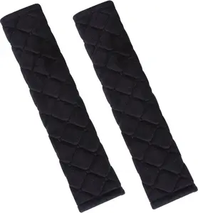 Seat Belt Cover Pad, 2 Pack Seatbelt Cushion for , , Women, Men   Strap Protector,  Seatbelt Covers Accessories  Cute Auto Strap Cushion, Driving Pad (Black, 10.8 Inch)