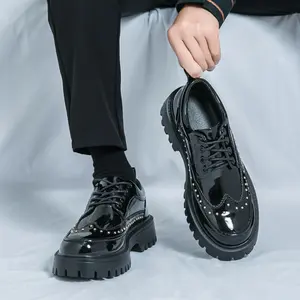 Ubetif Men's Fashionable Casual PuLeather Slip-on Shoes Elegant Round Toe Loafers for Daily Wear Business Style Valentine's Day Gift for Him - Black men gift