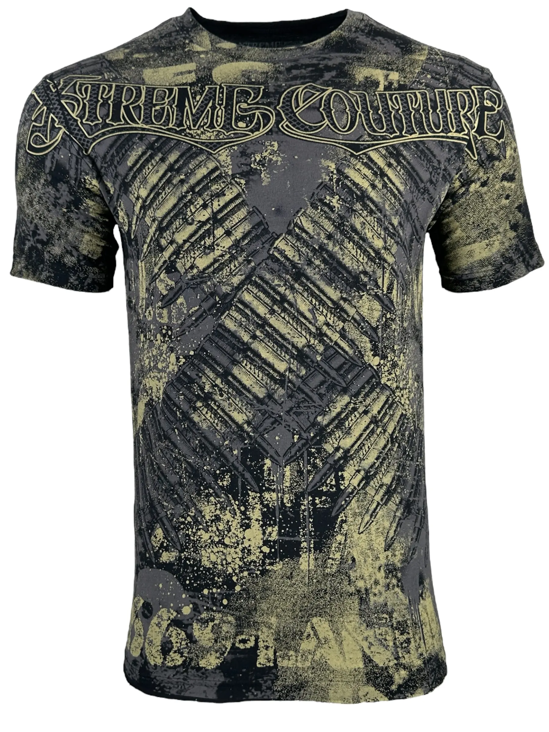Xtreme Couture By Affliction Men's Short-Sleeve Bandolier All-Over Print T-Shirt - Front Graphic Print Menswear, All-Seasons Casual Top, Front Graphic Print Men's Short-Sleeve T-Shirts