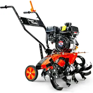 SuperHandy RotoTiller Cultivator 27inch (Approx. 68.6cm ) Cultivation Width 7HP 209cc 4-Stroke Gas Engine 6 High-Quality Steel Adjustable Forward Rotating Teeth Suitable for Garden and Lawn, Digging, Weeding