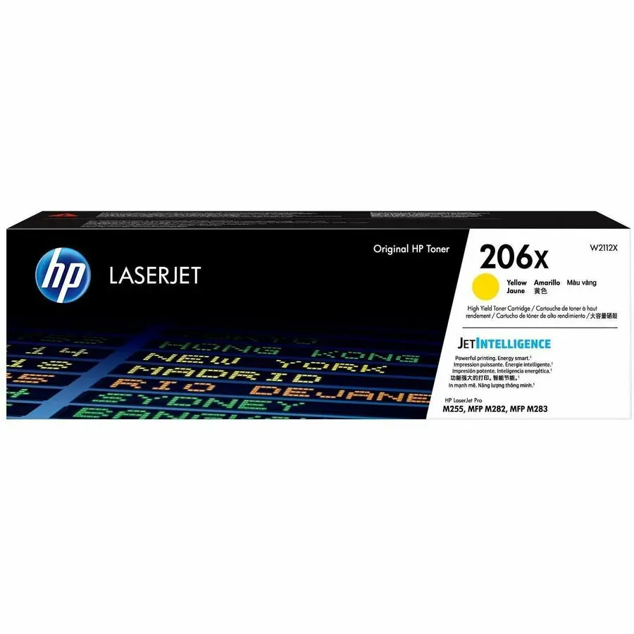 HP 206X Toner Cartridge Yellow W2112X High Yield for M255dw, M283fdw, M283cdw
