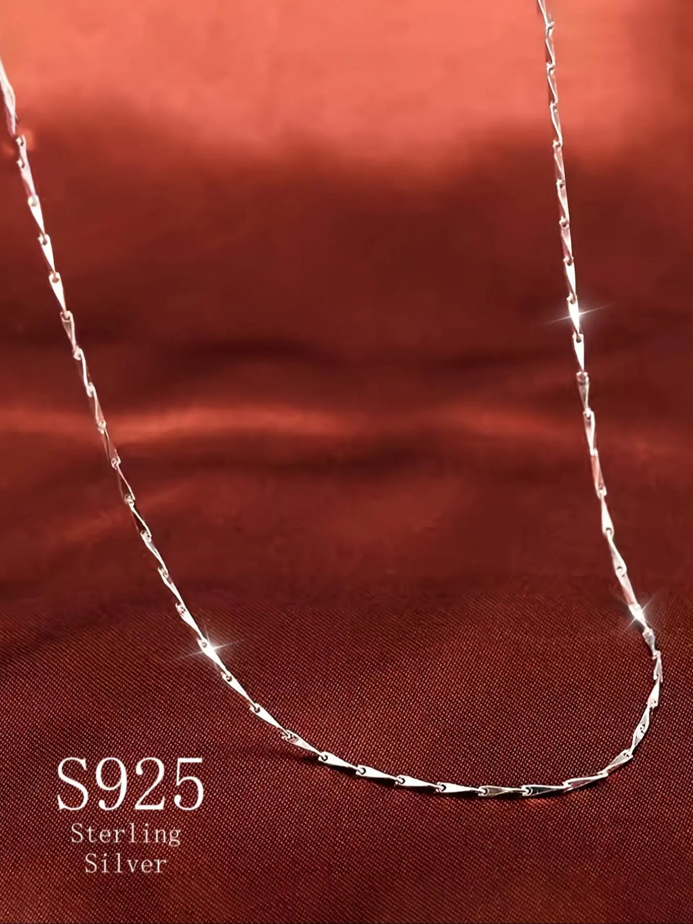 S925 Sterling Silver Simple Elegant Chain Necklace, Minimalist Chain Necklace, Dainty Link Chain Necklace, Fashion Jewelry for Party, Daily Clothing Decor, Trendy All-match & Exquisite Jewelry for Birthday Gift