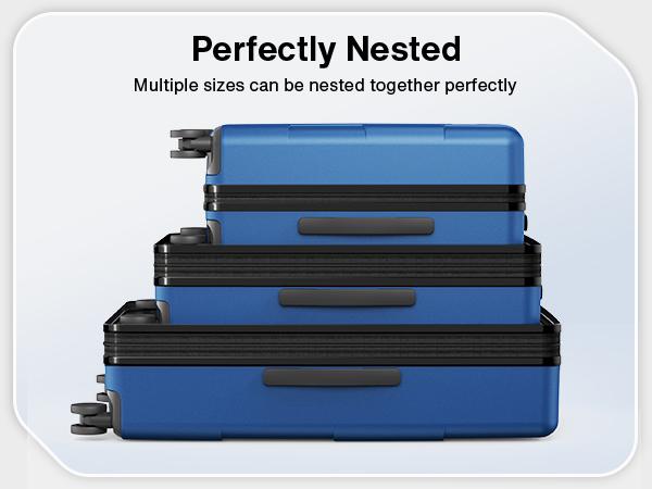 SHOWKOO 3-Piece Luggage Hardside Expandable Full PC Lightweight Carry On (20in/24in/28in) Suitcase Sets with Double Spinner Wheels TSA Lock, Sea Blue Gift for Travel,School,Business