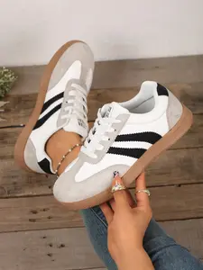Women's Vintage All Seasons Casual Sneakers, Trendy Low Top Sports Shoes for Daily Commute, Versatile Style for Jeans and Dresses, Fashionable Sneakers