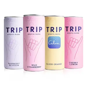 TRIP Lightly Sparkling Adaptogen Seltzer, Non-Alcoholic Mocktail with Magnesium, Ashwagandha, Lions Mane & L Theanine, No Added Sugar, Vegan, Citrus Berry Variety Pack, 12 Oz, 12Pk