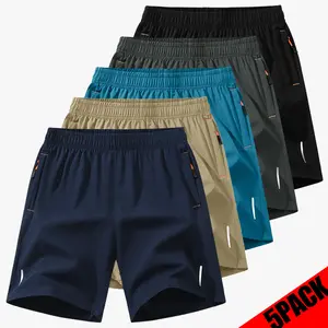 5-Pack Lightweight, Breathable, Soft, Quick-Dry Sports Shorts — Skin-Friendly, Comfortable, Minimalist, Stylish, Versatile Mid-Length Shorts for Parties, Travel, Outdoor Activities, and Casual Wear