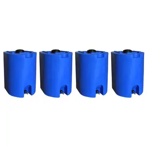 WaterPrepared 55 Gal Stackable Design Utility Water Tank with Large Cap (4 Pack)