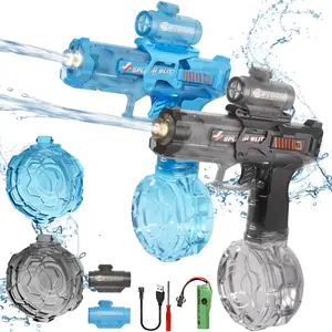Electric Water Guns for Kids, Realistic Automatic Water Gun with 26 FT Long Range & ColorBlast LED, 350ml Large Water Tank, Summer Outdoor Pool Beach Toy for Backyard Games 2 player battle