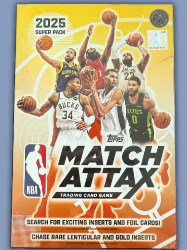 2025-26 Topps Match Attax NBA Super Pack Edition Box, 10 Packs, 9 Cards, for Collectors, with Exquisitely Designed Inserts, No Extra Filler Content, Star-Studded Lineup