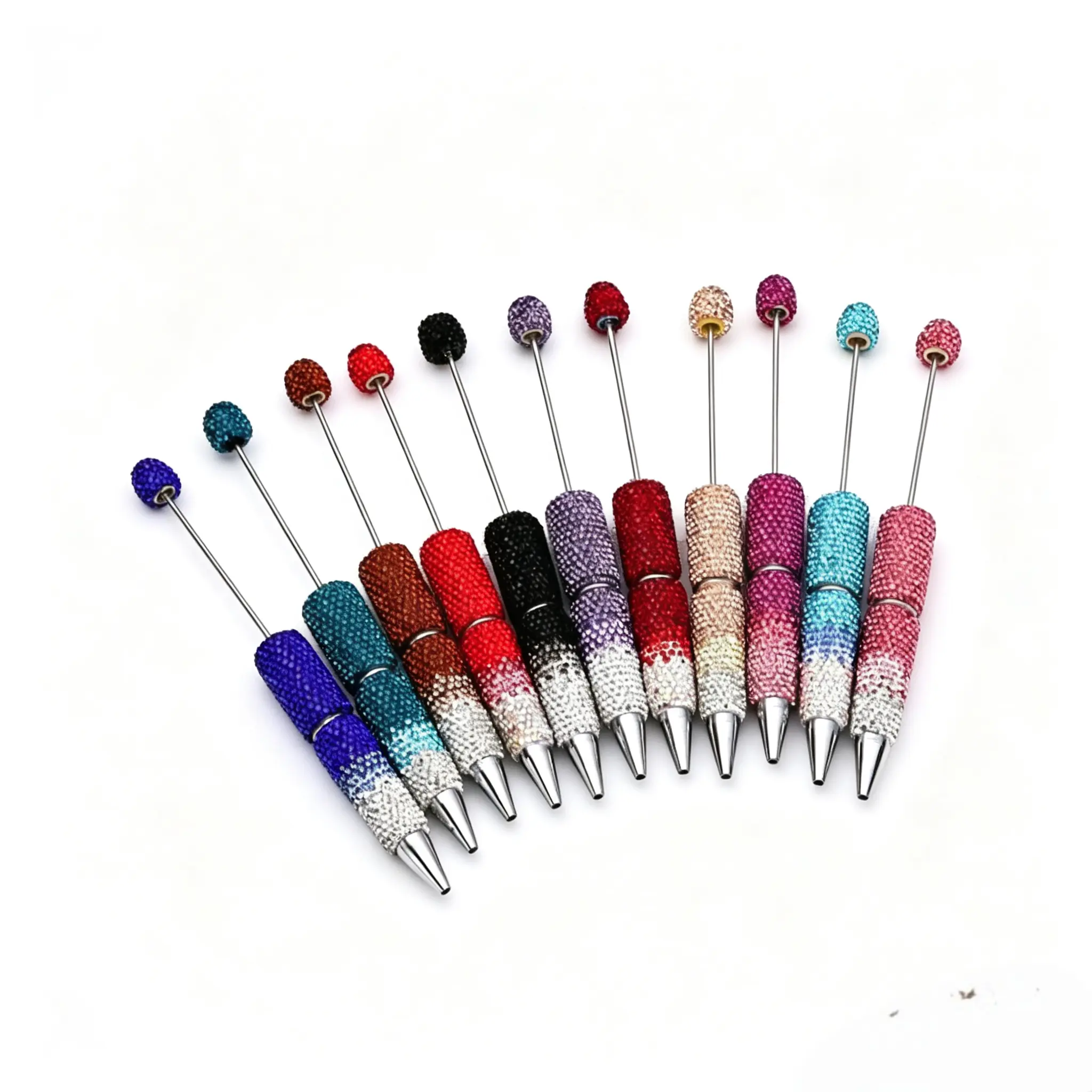 8pcs DIY Gradient Color Character Beaded Ballpen Set - Bedazzling Ideas, Bead Decoration Charms, Smooth Skip-Free Writing Tools, Therapeutic Craft Supplies (Toys & Hobbies, Beading & Jewelry Making)