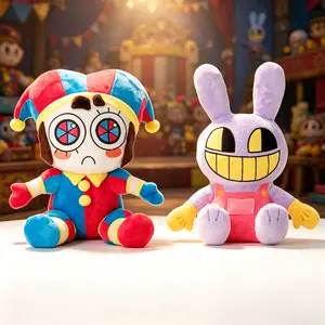 The Amazing Digital Circus Plush Set, Jax Rabbit & Pomni Clown Stuffed Ragdoll Pillows, Ultra Soft Collectible Plushies, Ideal Decor & Gift for All-Age Fans