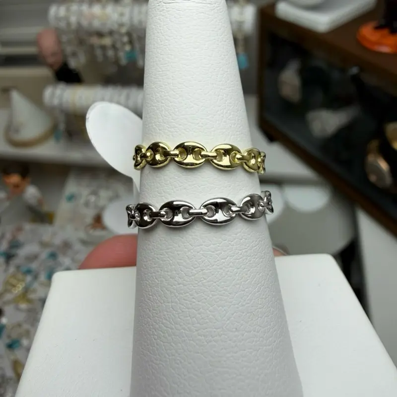 Unisex 3mm Sterling Silver or Vermeil Gucci Puff Band Ring, Casual Wear Jewelry Accessory - Random Size & Color Selected for Giveaway