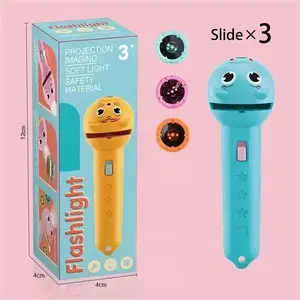 Kids Projection Torch - 3 Slide Films, Early Educational Cartoon Projector, Cognitive Aid Flashlight with Multiple Patterns, Holiday Gift for Kids