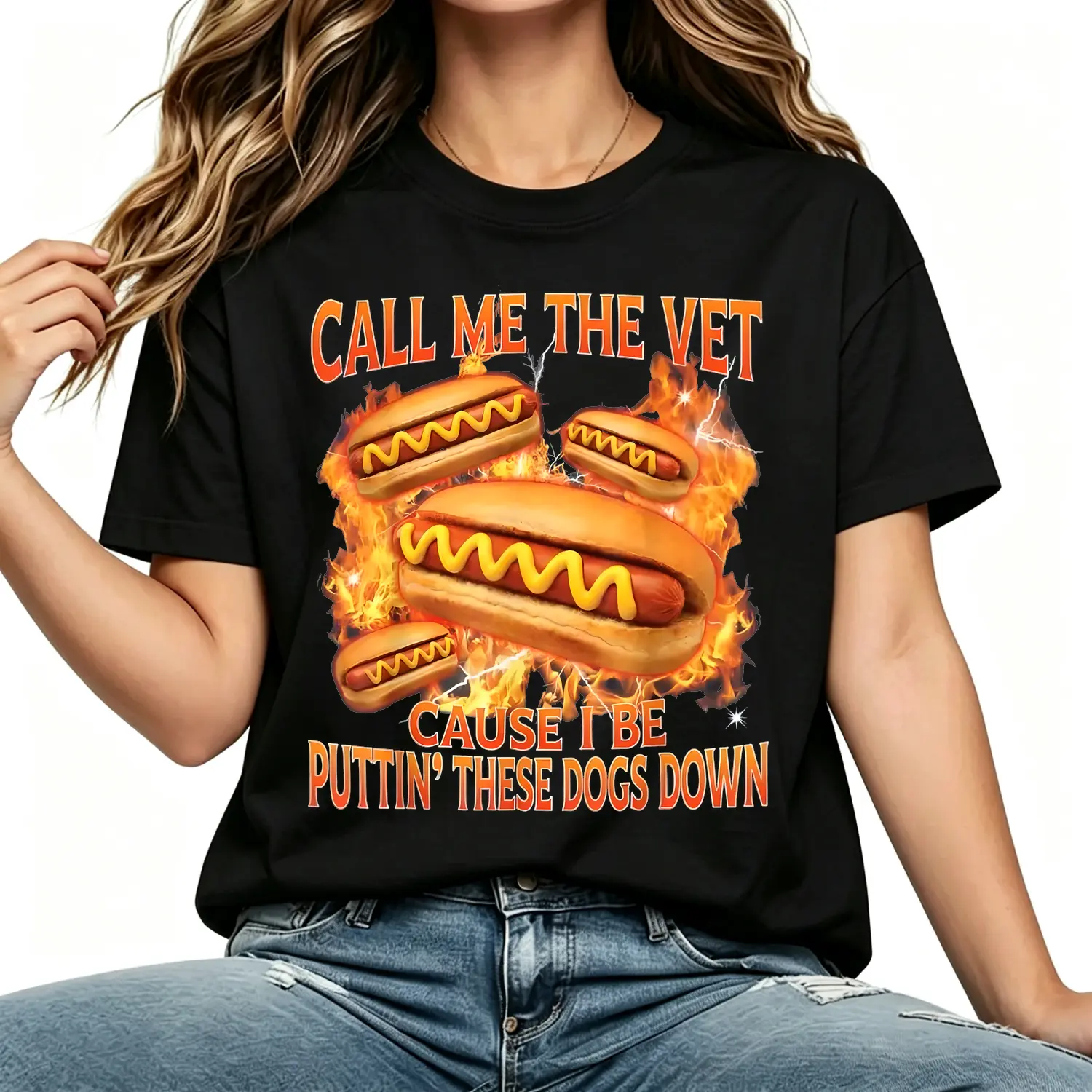 Funny Hot Dog Meme T Shirt Featuring Call Me The Vet Phrase Cotton T Shirt Casual Graphic Tee Perfect For Humor Fans Spring Summer Statement