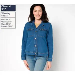 Denim & Co. Adaptive Indigo Classic Stretch Denim Jacket With Pockets
