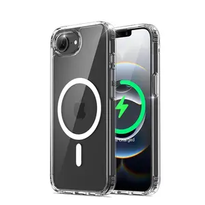 Magnetic Phone Case Crystal Clear Shockproof Protection Slim Fit Lightweight Phone Cover for iPhone 16E/17E/17/16/15/14/13/12/11 for Wireless Charging Compatibility