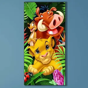 5D DIY Full Drill Diamond Painting - Diamond Painting Kit Cartoon Animals Mosaic Canvas DIY Wall Art, Home Wall Decoration