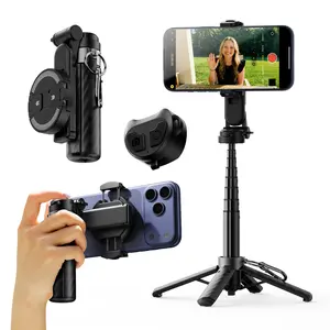 2026 New 4-in-1 Multifunctional mini Magnetic & clip Selfie Stick Tripod, 360° RotatingPhone Tripod, Wireless Bluetooth Control for iPhone Android, Selfies Video Recording Vlogging Compatible with Most Phones - Stabilizer Camera