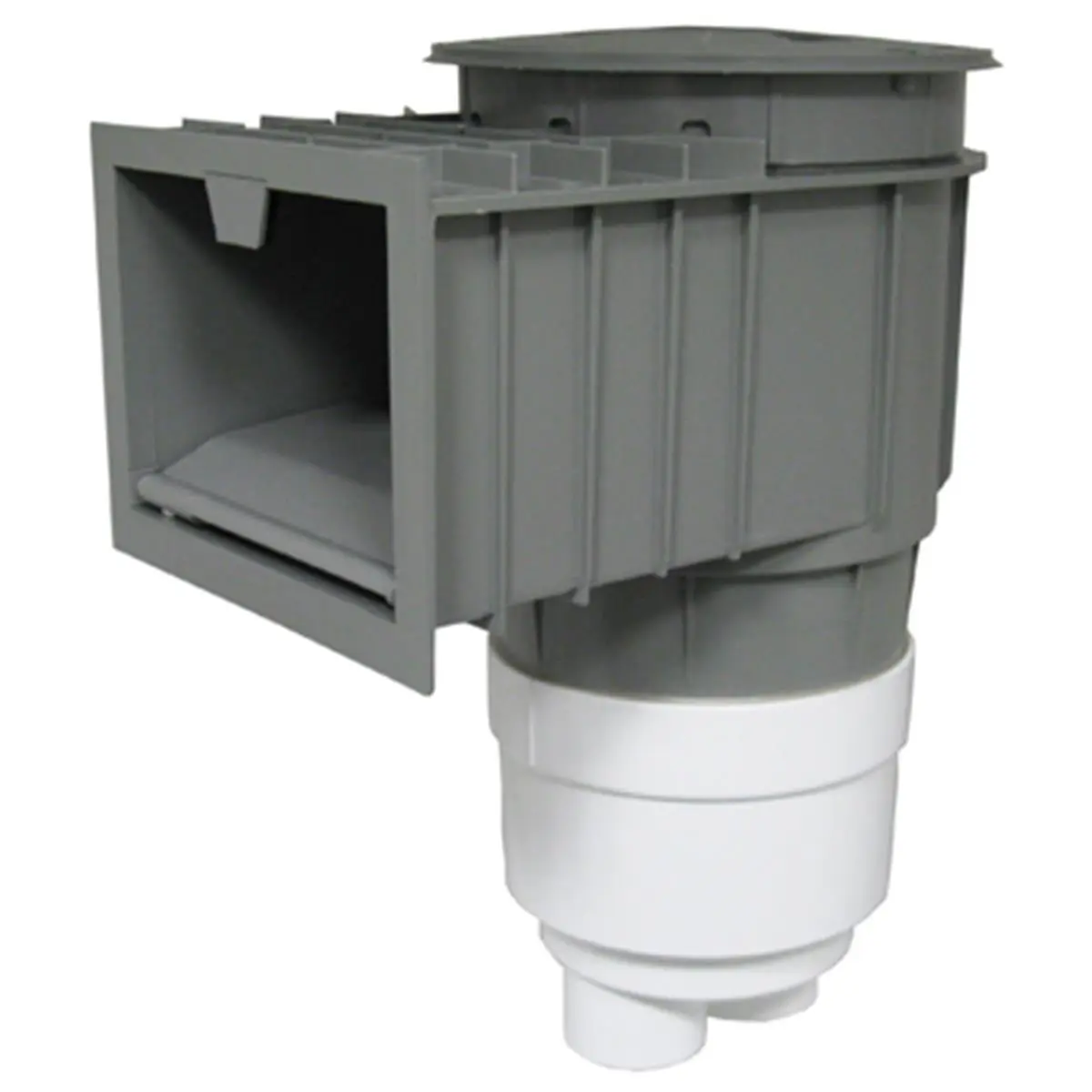 2 in. Renegade Gunite Pool Skimmer - OEM Replacement Part, Square Lid, Gray, for Residential Pool Maintenance, Renegade Gunite Skimmer