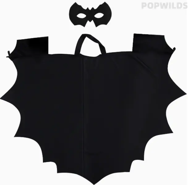 Kids' Bat Cloak Costume for Boys & Girls, Cute Sleeveless Superhero Cape in Soft Fabric for Halloween Parties & Dress-Up, Size M