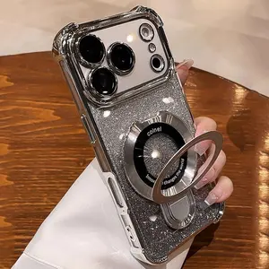 Shockproof Luxury Phone Case for iPhone 17 17Air 16 Pro Max 15 14Plus 13 12 11ProMax XsMax MagSafe Accessories Cover Lightweight Aluminum with Selfie Stick Fill Light Remote