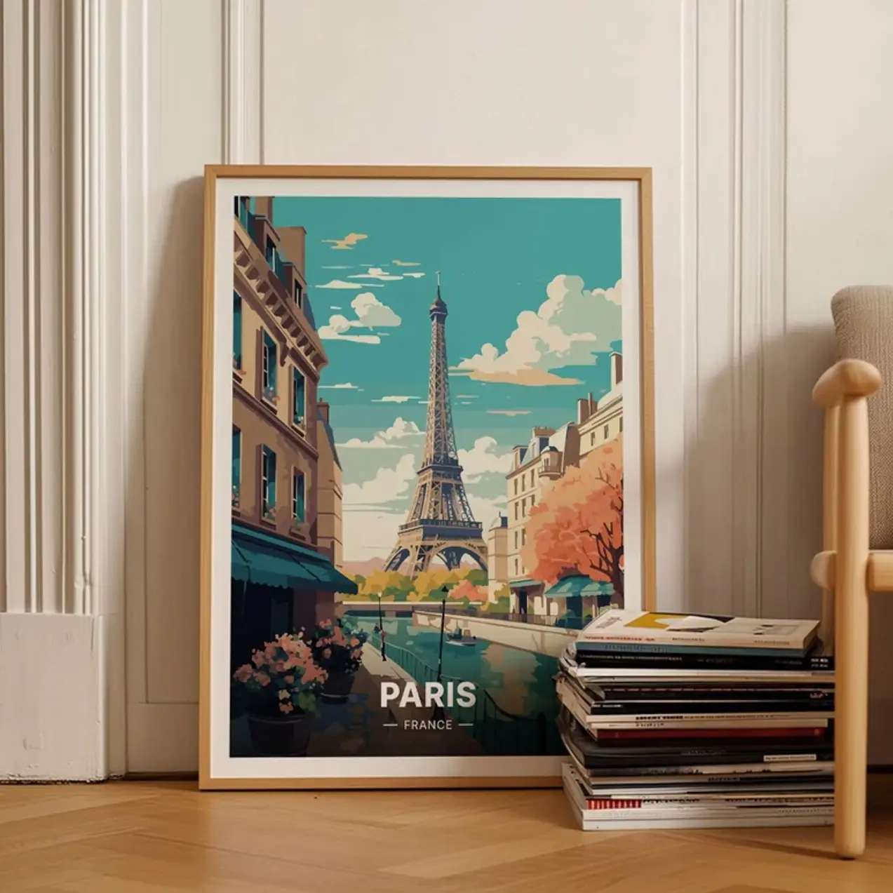 Paris Travel Poster, France Wall Art, Home Decor for Art Enthusiasts, Parisian Gift Idea, Elegant Travel Decor