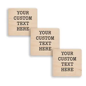 Custom Engraved Wood Coasters – Personalized Text