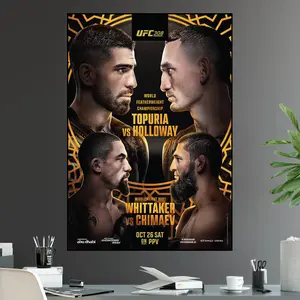 UFC 308 Ilia Topuria Vs Max Halloway Featherweight Championship Title Robert Whittaker Chimaev Fight Poster Ultimate Fighting Greatest modern artwork Decor Print