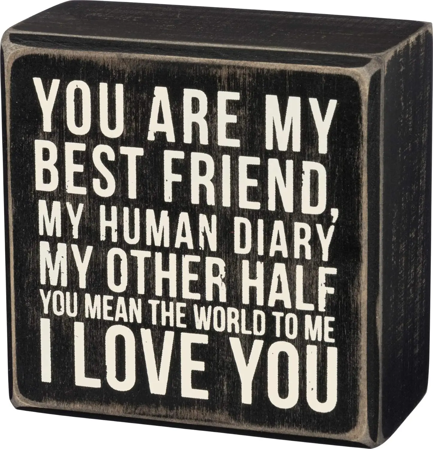 You Are My Best Friends Primitives by Kathy 35169 Box Sign, 3.5" x 3.5", My Other Half , Black, Plaques Signs