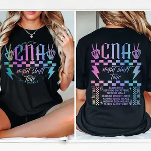 CNA night shift tour trendy skeleton shirt ER night shift cna nurse life gift for night shift ER nurse team y2k nursing student