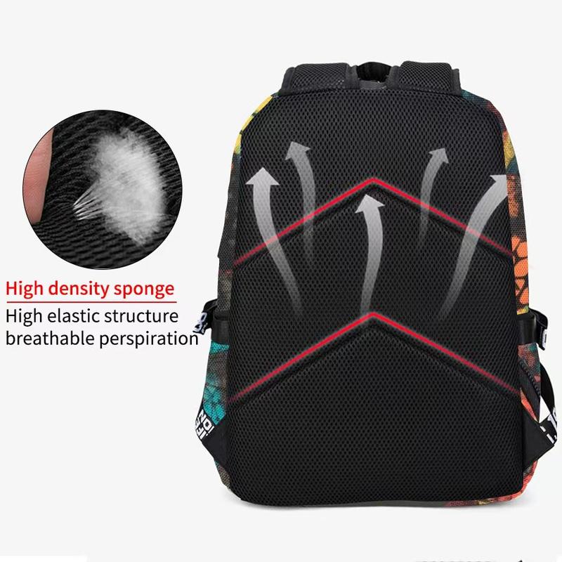 Laptop Backpack Shark Travel Bag, Street Fashion Business Hiking Waterproof Bag with USB Port 17" - Camo Shark