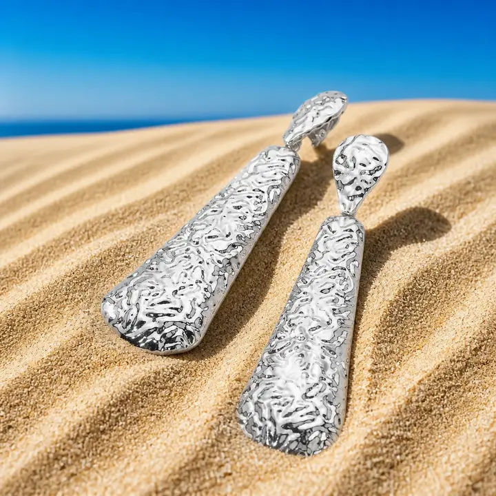 Silver Siren- Drop Earrings ( CLIP ON)