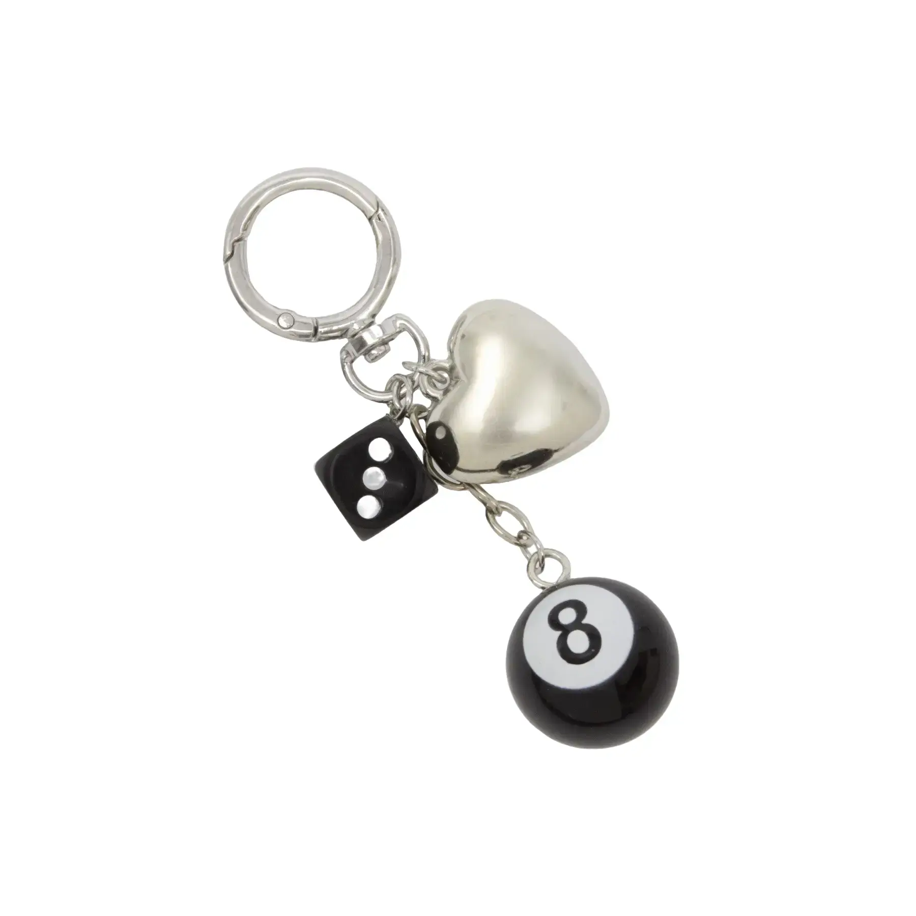 Lucky 8 Ball & Dice Charm Keychain