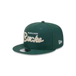 New Era Script 9Fifty Green Milwaukee Bucks Snapback Hat