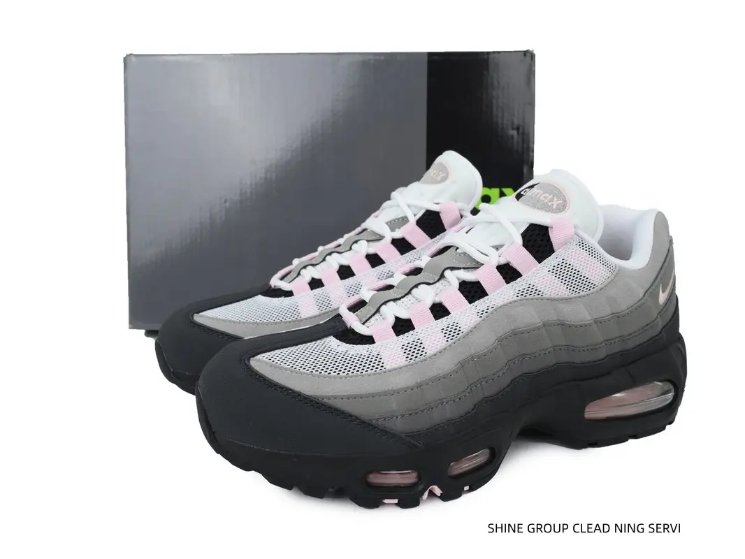 Classic Retro Cushion Running Shoes Grey Mesh Light Pink Accent Street Sneakers Shock Absorb Walking Athletic Trainers