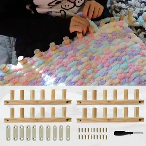 Chunky Blanket Knitting Looms DIY Throw Blankets Adjustable Size Hand Knitting Yarn Chunky No  Required Total Length 48 Inch